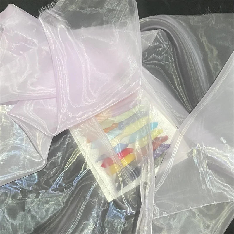 Vestido de hilo ligero de malla suave con agua líquida, tela Hanfu Super Fairy DIY, diseño de perspectiva de hilo fluido para boda