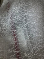 قماش شبكي شفاف بنمط غير منتظم من خيوط فضية لرش فلاش ناعم، فستان زفاف، قماش شبكي