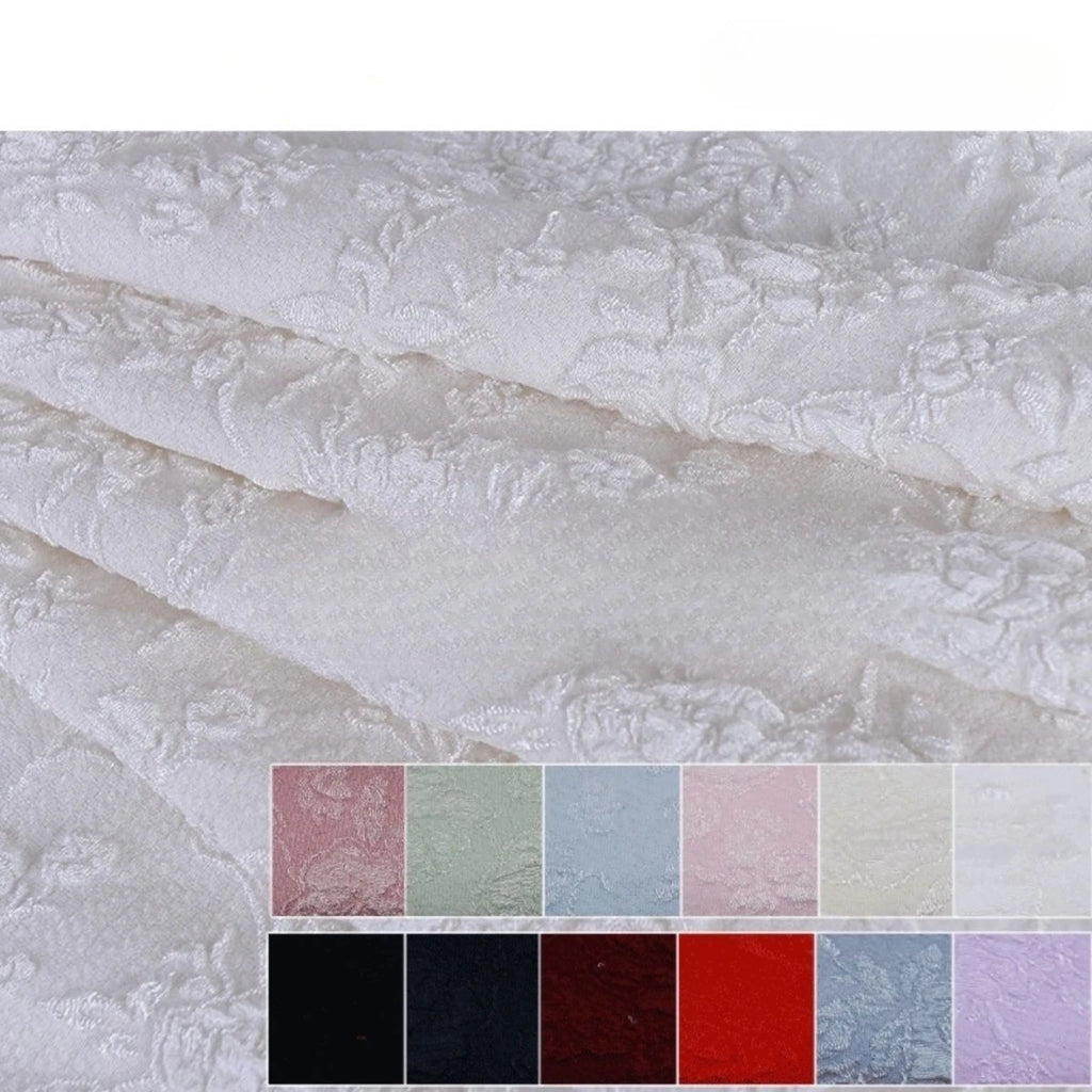 قماش جاكار ثلاثي الأبعاد على شكل زهرة فقاعية رباعية الجوانب مناسب لفساتين الزفاف والفساتين الرسمية وعناصر أزياء لوليتا