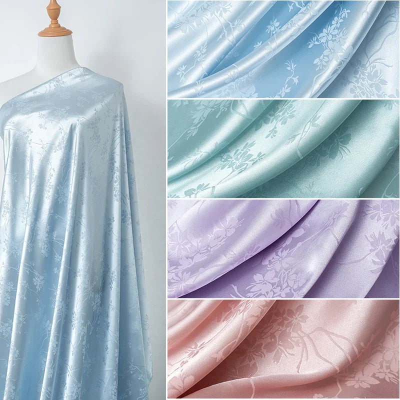 Tela de satén de imitación de acetato jacquard suave para coser cheongsam, camisas, pantalones, juego de cama de cuatro piezas, embalaje, bricolaje.