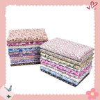 Tela rústica de algodón con pequeñas flores - Material para manualidades de ropa de bebé (160 cm)