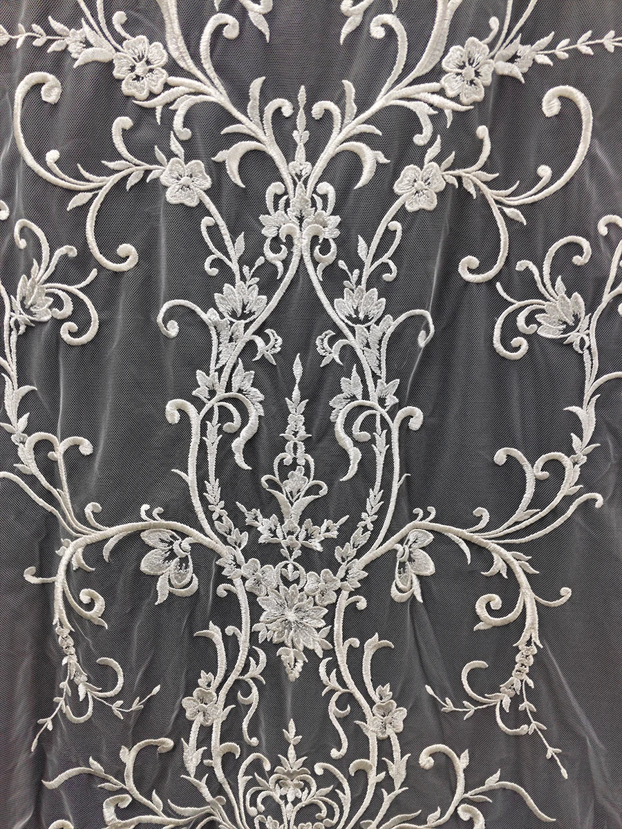 Vestido de novia, vestido de noche, accesorios qipao, hecho a mano con tela de encaje floral en el pecho blanco