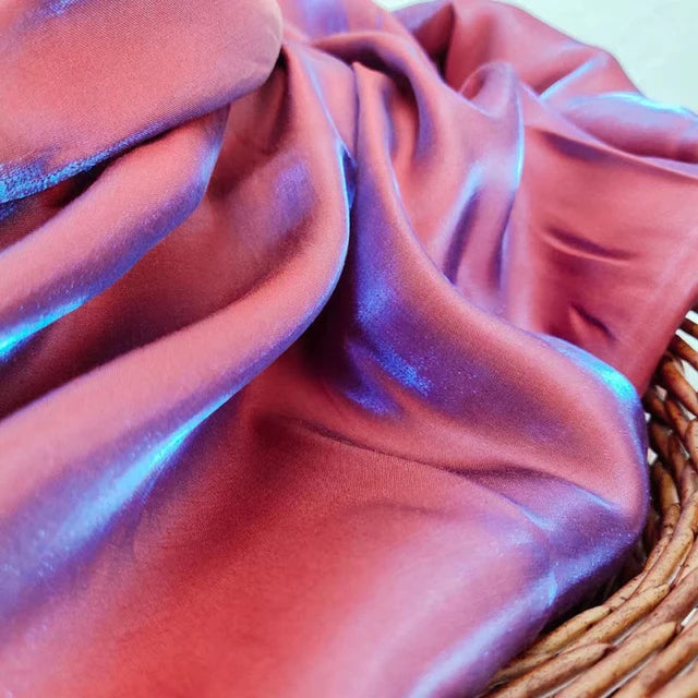 150cm Width Soft Purple Blue Iridescent Satin Fabric Smooth Draping DIY Material For Dresses Shirts Doll Clothing