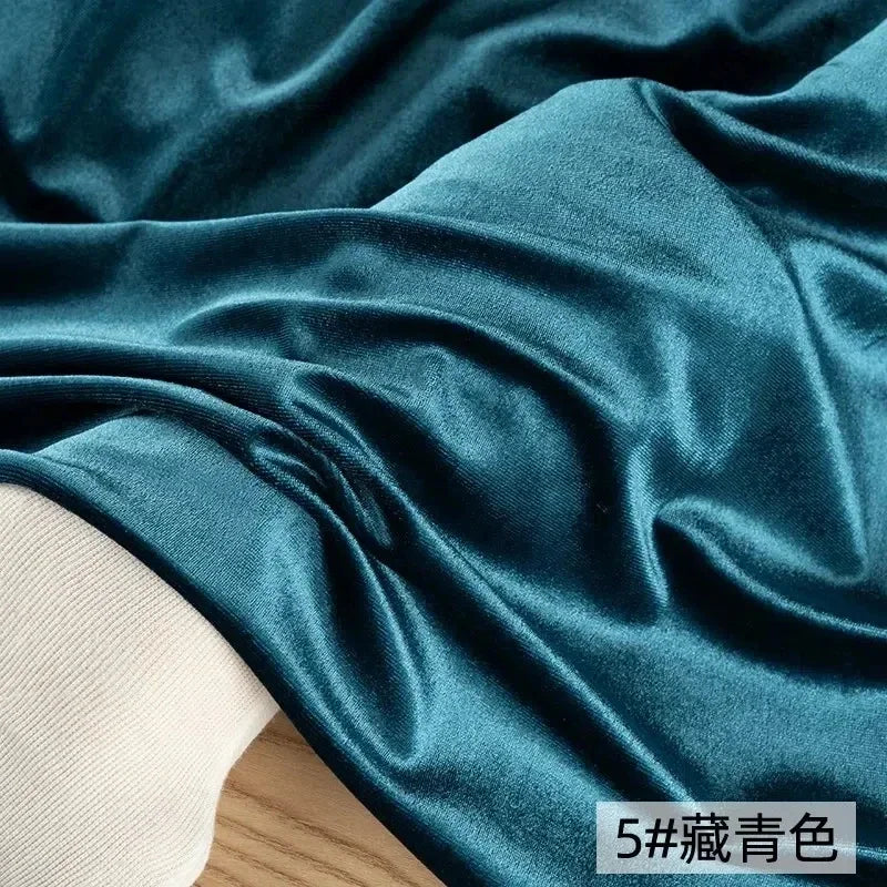 Solid Velvet Fabric - Glossy Four-Sided Elastic Material 160cm
