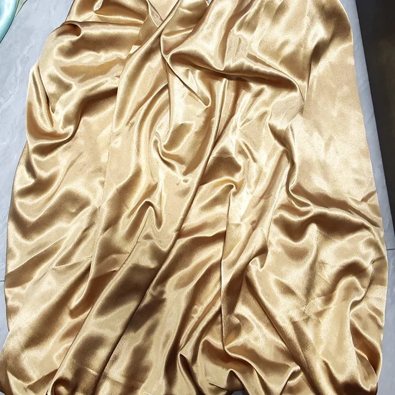 قماش ساتان كريستالي لامع - خامة فستان سهرة لامع 150 سم