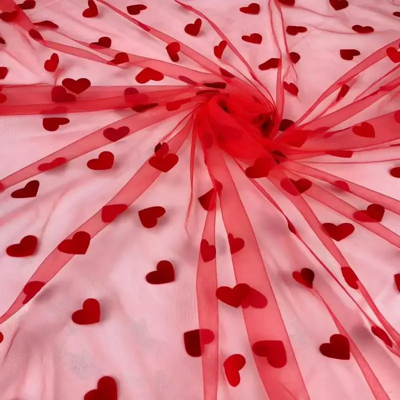 قماش شبكي مزخرف لحفلات عيد الحب وملابس المسرح وحجاب الأميرة وأقمشة فستان الزفاف