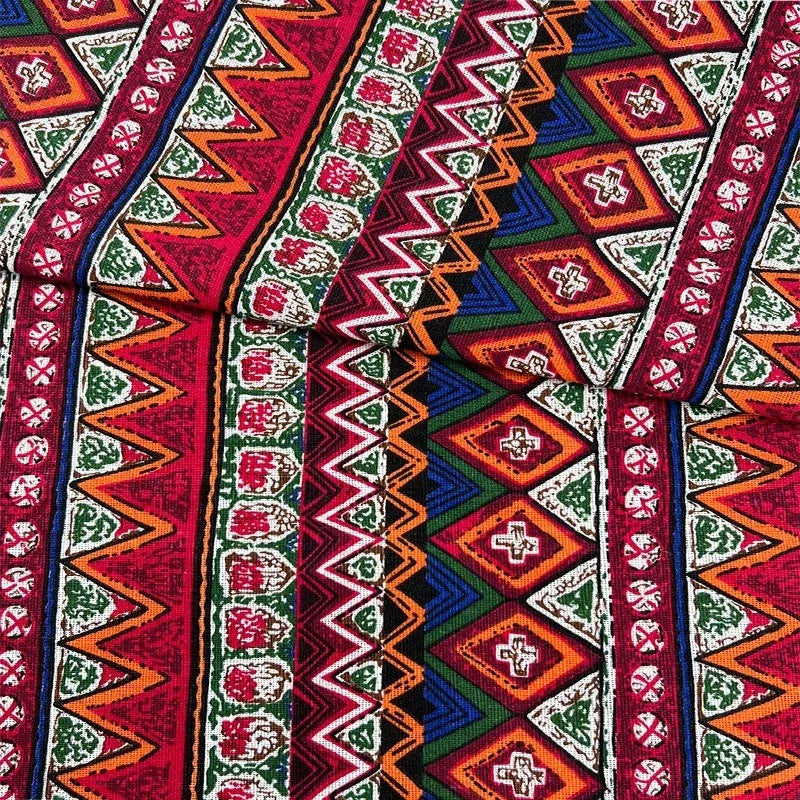 Cotton Linen Ethnic Style Fabric Decorative Material For DIY Tablecloth Curtain Sofa Pillowcase Home Textile Fabric