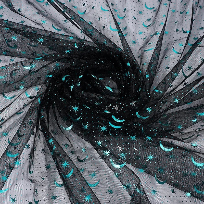 Green Star And Moon Yarn Bronzing Mesh Dress Childrens Clothing Accessories Flower Valentine's Day Gift Box Background Clothing