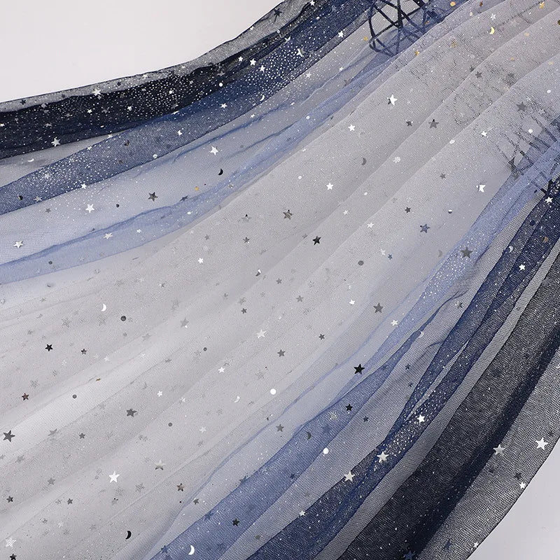 Gradual Starry Sky net fabric suitable for weddings  princess fairy dresses children's clothing and custom flower packaging