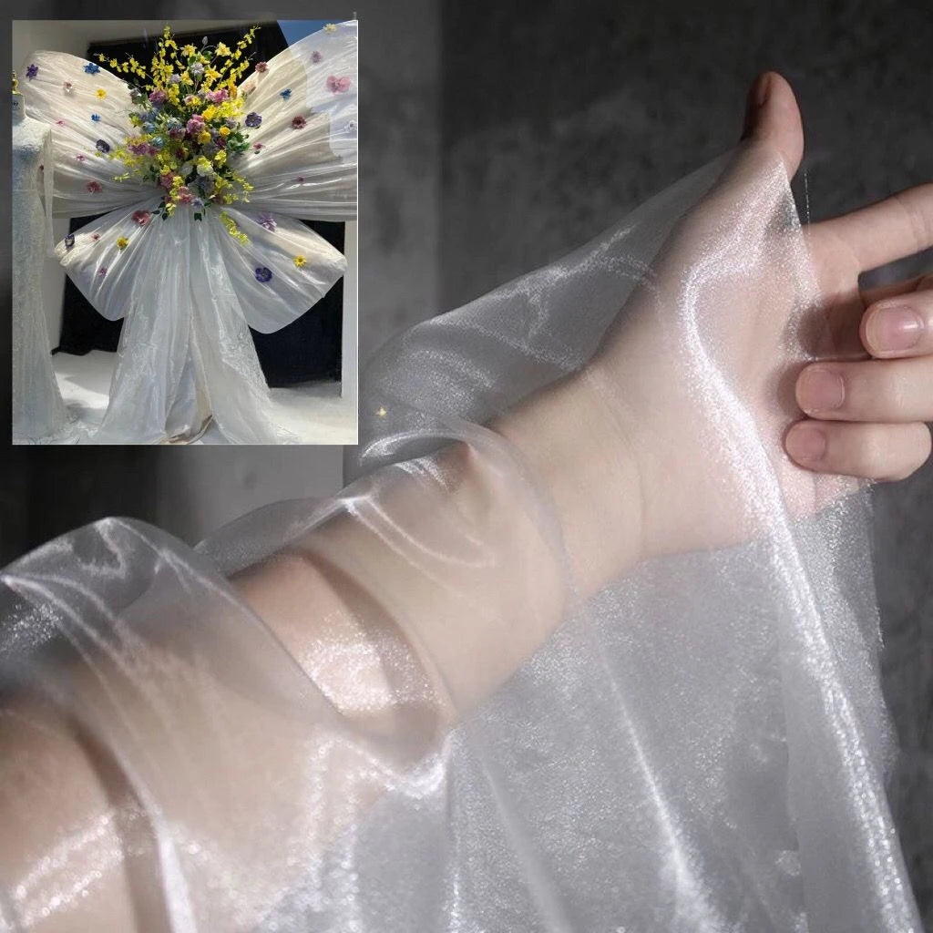 Crystal Organza Fabric Suitable For Wedding Dresses Formal Gowns Party Decorations And Background Designs