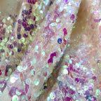 6MM Sequin Embroidered Tulle - Dazzling for Stage Costume & Evening Gown