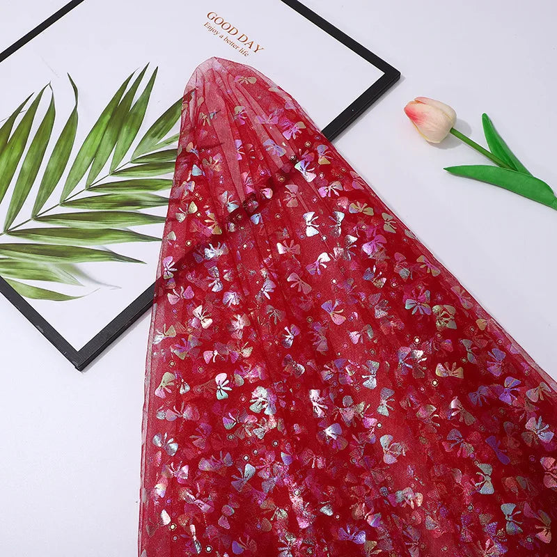 Colorful Sequined Net Fabric, Suitable For Wedding Dresses, Formal Gowns, Children's Wear, Decoration, Etc.
