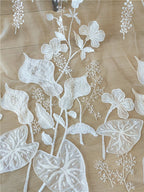 Vestido de novia de alta gama con encaje de cala y hueso de coche, ropa de regalo, cortina de puerta, tela de encaje, bordado, accesorios de bricolaje hechos a mano.