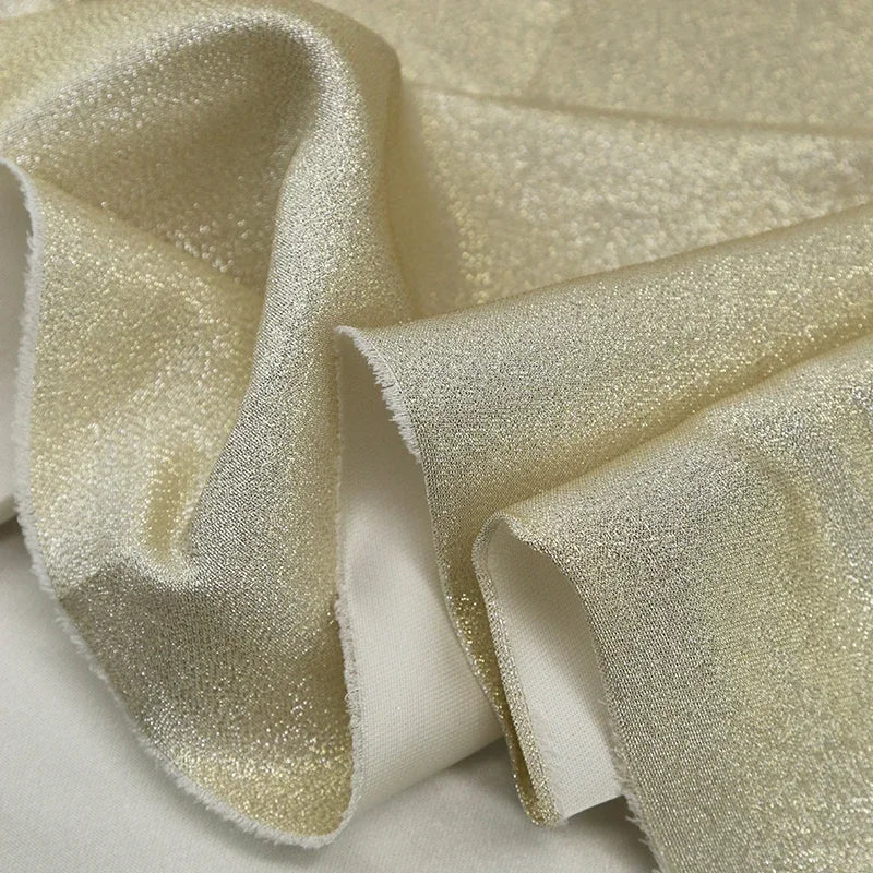 Colorful gradient sparkling satin fabric handmade DIY doll clothes stage costumes background designer fabrics for sewing