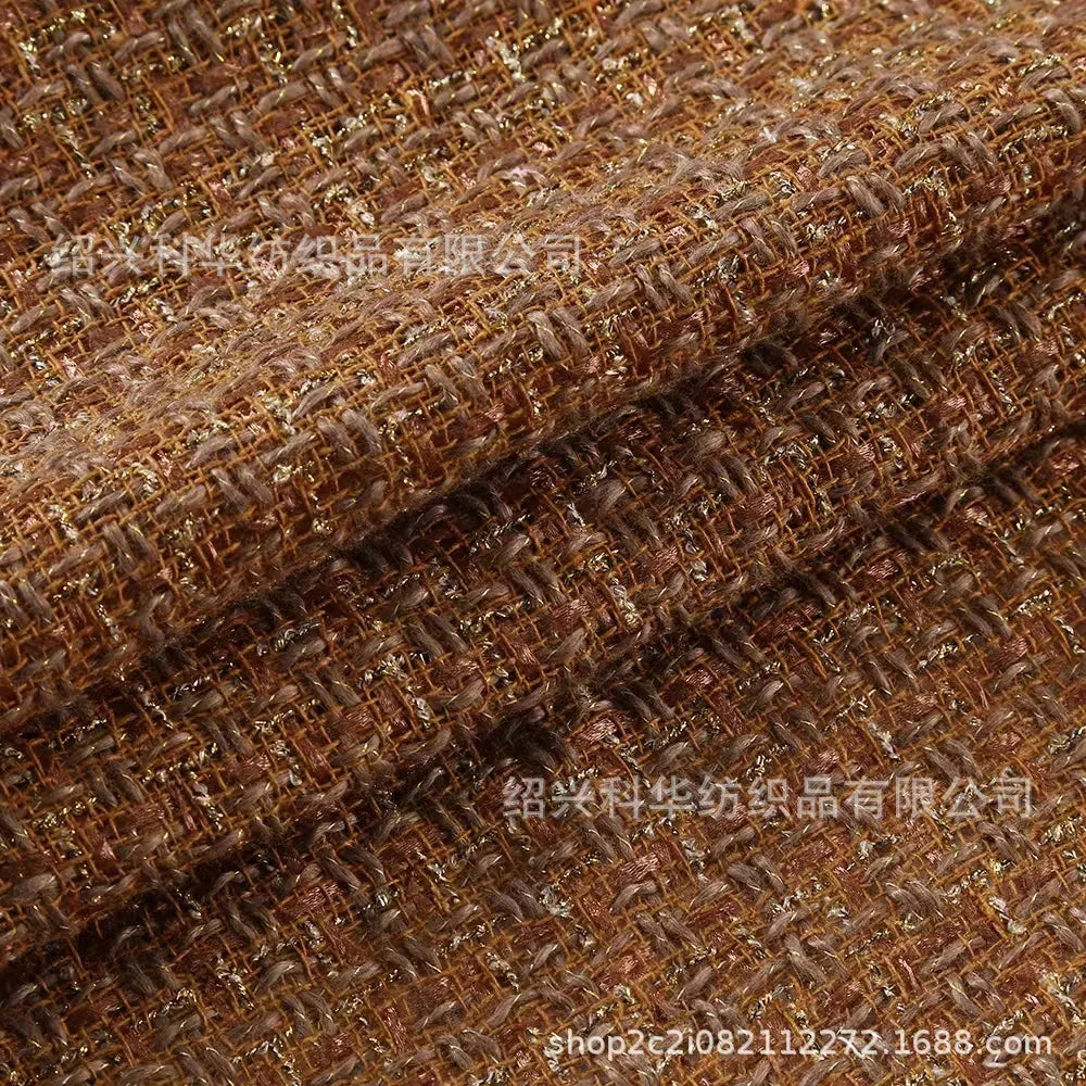 قماش منسوج بخشونة على شكل عطر صغير، شبكة سلكية ذهبية، قماش تويد عصري مطاطي، ملابس نسائية عصرية، قماش حرفي