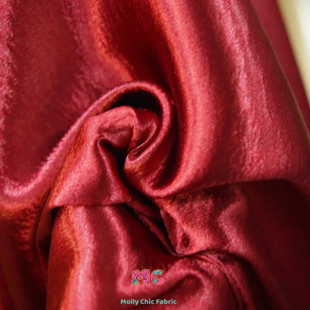 Metallic Shiny Satin Crepe Fabric - Formal Dress Stage Material 150cm