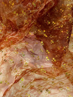 Misty Gradient Dyed Sequins Organza Fabric - Chiffon Material 140cm