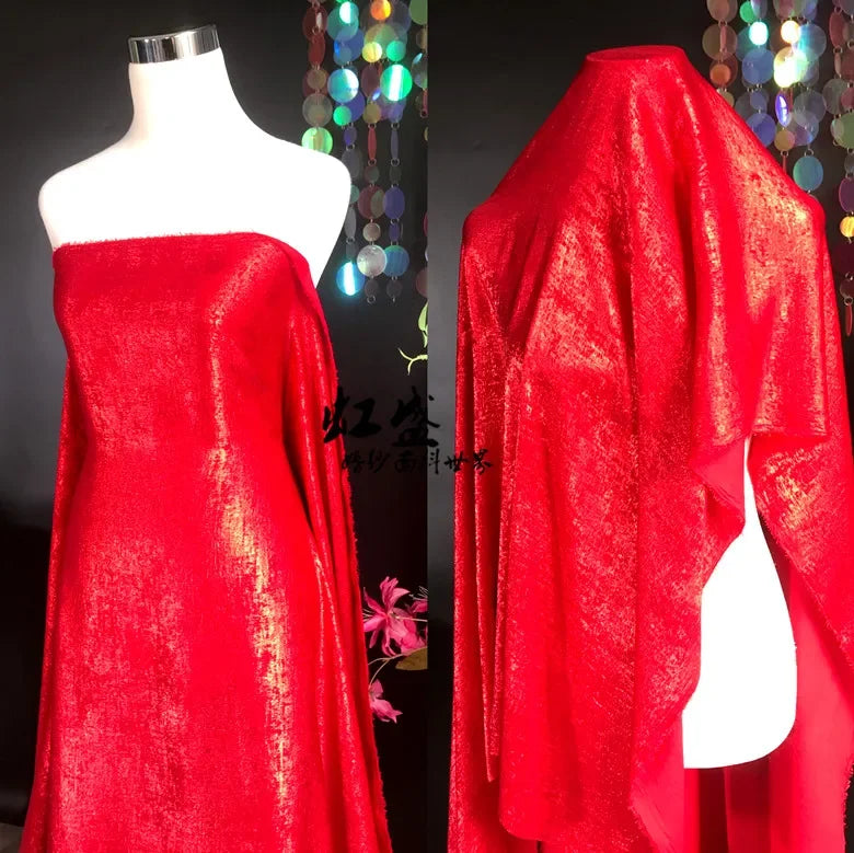 Minimum purchase: 100 meters soft special bronzing fabric metallic bronzing flash dress performance wear fashion