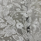 Elegant Petal Leaf Lace Embroidery Sheer Mesh Fabric Lightweight Transparent Textile Bridal Gown Party Dress Decorative DIY Sew