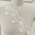 Beige Crochet Lace Embroidery - Elegant for Wedding Veils & Curtains