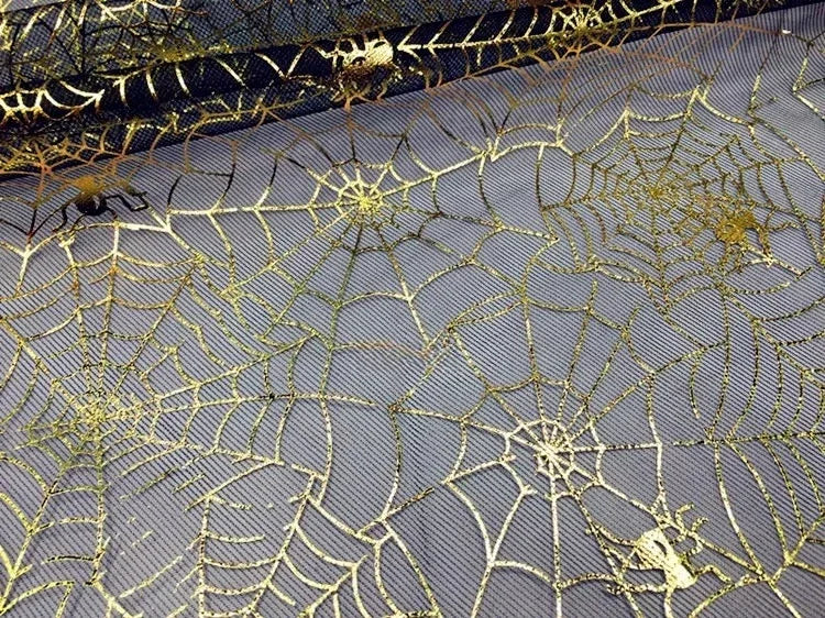 شبكة شفافة مطبوعة على شكل شبكة عنكبوتية لتزيين ملابس الأطفال في الهالوين