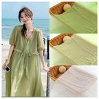 قماش التول الشفاف الرقيق ذو الفقاعات، مخطط عموديًا، أورجانزا، مادة ناعمة وخفيفة الوزن، تنورة، خياطة، ملابس حرفية إبداعية