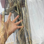 Gold Silver Metallic Fabric - Elegant for Wedding Decor & Stage Costumes