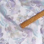 Blue Purple Tulip Flower Woven Brocade Jacquard Fabric New Chinese Style Sewing Vest Qipao Jacket Designer Fabric