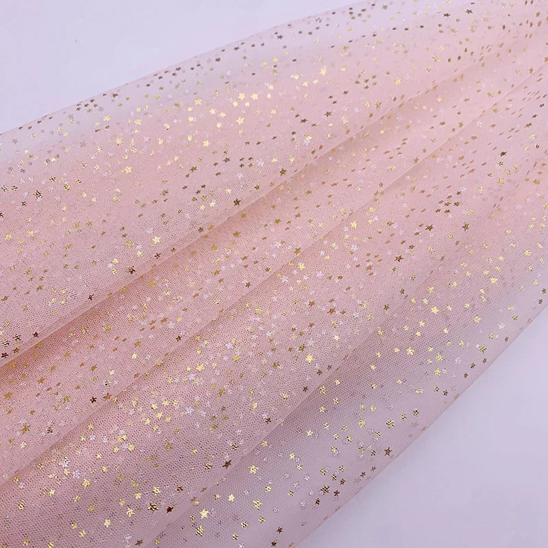 Gilding stars Sparkly gauze tulle Stage costume Fabric Gauze skirt fabric bow hair Christmas accessories Children's clothing