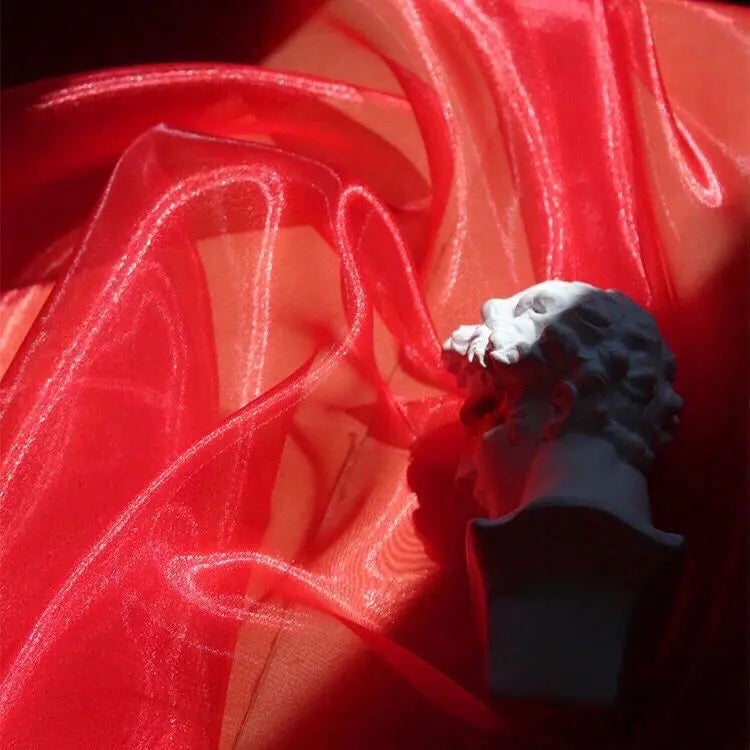 Transparent metallic organza fabric suitable for weddings formal gowns party decorations and bow decorations