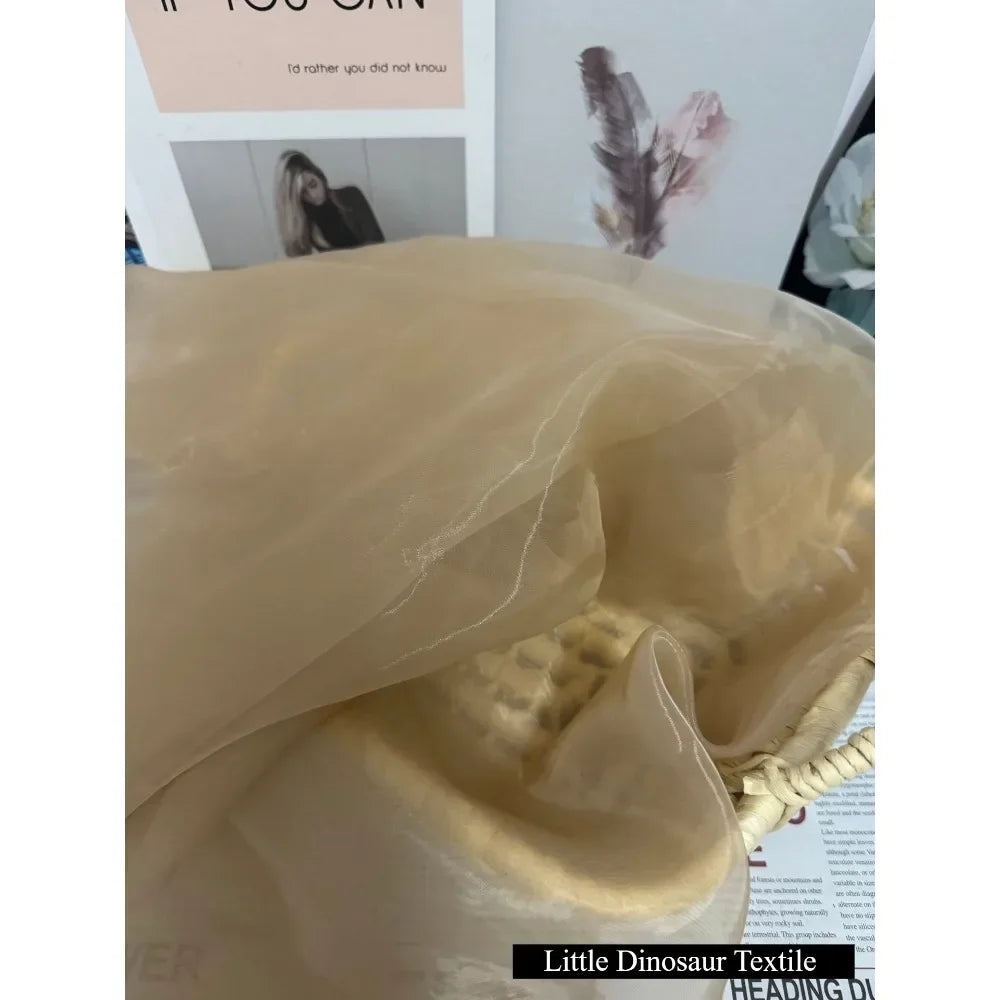 High-density Yarn Organza Fabric 5050 Matte Brocade Polyester Glass Yarn Dress Wedding Dress Women's Fabric Home Handmade