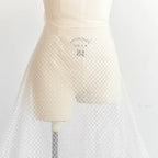 White Size Grid Glitter Embroidery Lace Fabric for Wedding Dress DIY Handmade Material