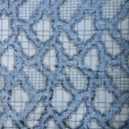 Blue Sequin Abstract Embroidered Net Lace Fabric Three Dimensional Sheer Material For Dress Set DIY Handmade Garment Craft