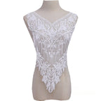 Beige Beaded Mesh Corsage - Wedding Dress Evening Gown Lace Accessories