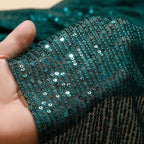 قماش شريطي مستقيم من الترتر عالي الكثافة 3 مم، أسود، ذهبي، أخضر، أزرق داكن، عرض 1.2 متر، معلق، خيط سميك، غير معقوف