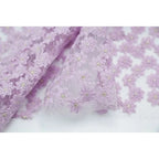 Violet orchid star net fabric with gold silk thread purple rose embroidered lace fabric for dress DIY cheongsam gown decoration