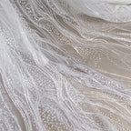 Luxury Water Ripple Sequin Tulle Fabric, Perfect for Wedding Gowns, Performance Costumes, and Children's Handmade Designs