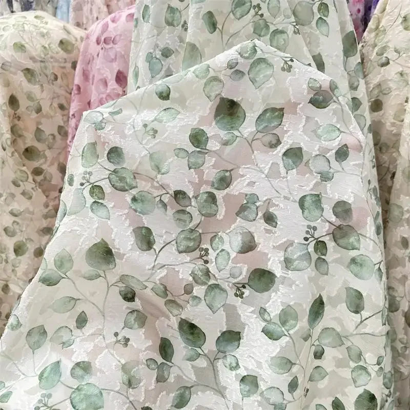 فساتين وقمصان نسائية فاخرة من قماش شيفون جاكار شبه شفاف مزخرف بنقشة زهور على الطراز الصيني، ناعمة للحماية من الشمس