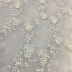 Nueva gasa de malla con bordado de cuentas, bordado floral, tela de gasa de encaje para falda de primavera y verano para mujer, diseñador senior al por mayor