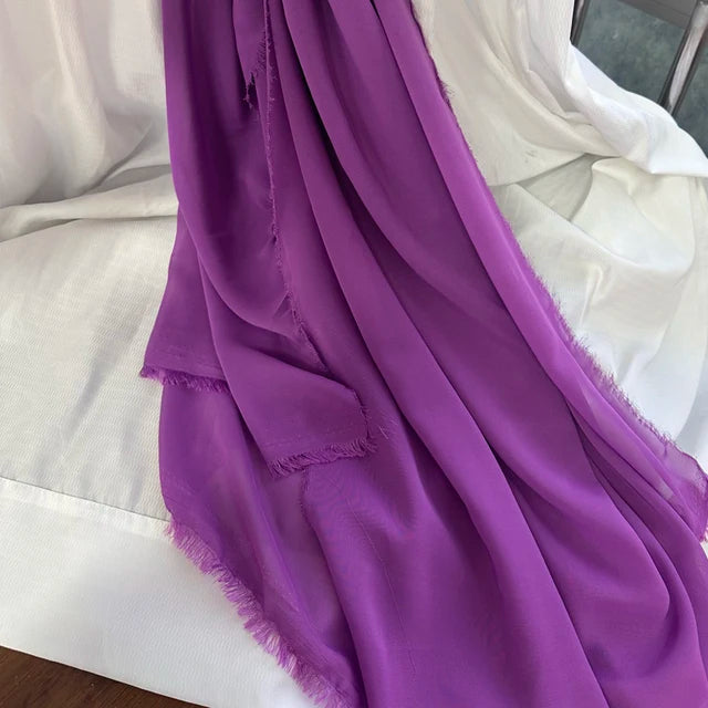 قماش شيفون للفساتين والتنانير والقمصان والملابس والديكورات ومشاريع الخياطة اليدوية، باللون الوردي والأرجواني