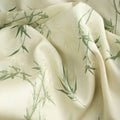 Green Bamboo Leaf Print Fabric - Plant Pattern Material 145cm