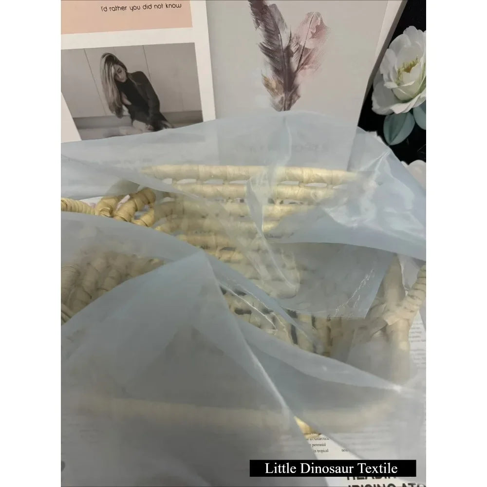 High-density Yarn Organza Fabric 5050 Matte Brocade Polyester Glass Yarn Dress Wedding Dress Women's Fabric Home Handmade