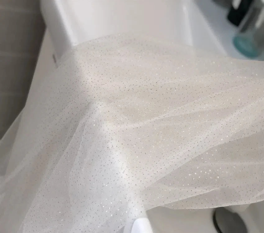 High-quality Blue Black Purple Champagne Colored Headdress, Hot Stamping Gold Spray Shiny Film Wedding Dress Soft Tulle Fabric