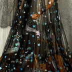 1.5M Wide Star Iridescent Sequin Embroidery Mesh Sewing Children's Clothing Shawl DIY Curtain Designer Fabric