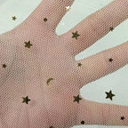 Tela de malla suave de gasa de estrellas y lunas para coser vestidos de novia, vestidos de muñecas, decoración de bodas, accesorios para el cabello, tela decorativa DIY