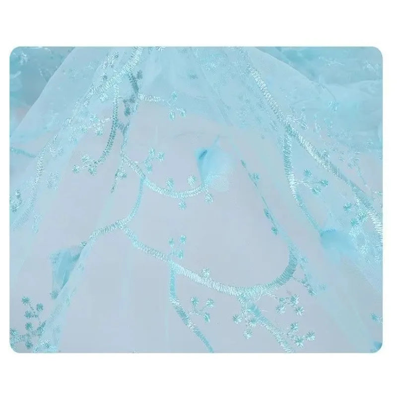 Tela de malla de encaje bordada en 3D multicolor para vestidos de novia, ropa infantil, ropa formal, material de moda artesanal DIY