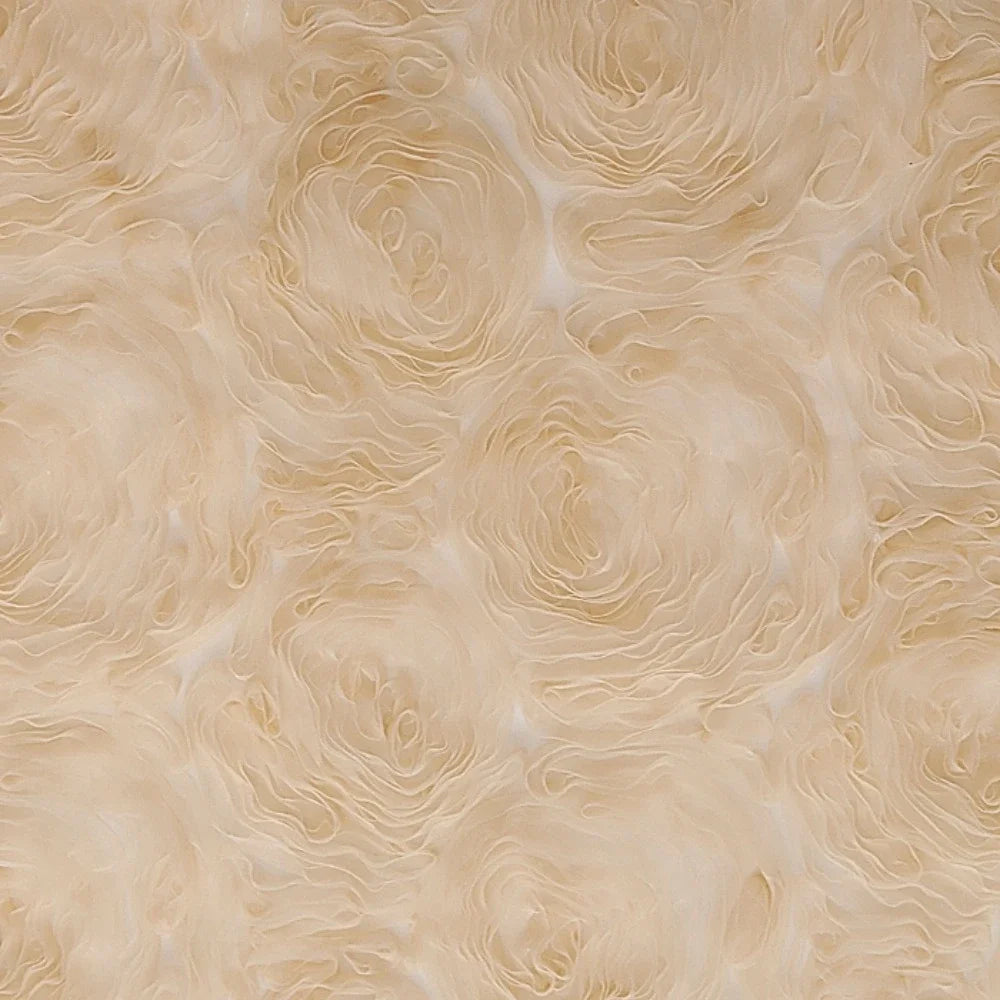 Tela de encaje de malla con apliques de rosas, impresionante bordado dimensional para confección de vestidos de novia, tela artesanal de moda de diseñador.