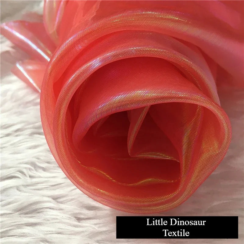 شبكة سيمفونية مشفرة، خيوط زجاجية، نسيج مسطح ملون، خيوط حرير لامعة، ملابس، ديكورات زفاف، ملابس أطفال، قماش زفاف