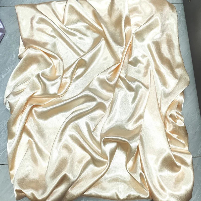 قماش ساتان كريستالي لامع - خامة فستان سهرة لامع 150 سم