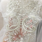 Exquisito hilo de plata exterior único tridimensional para uñas, cuentas de lentejuelas, encaje, costura para vestido de novia, vestido de noche, velo, tela DIY